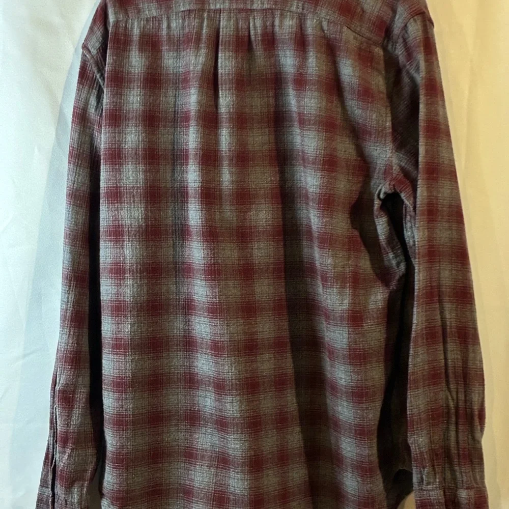 J Crew men’s flannel shirt large red/grey - Picture 4 of 5